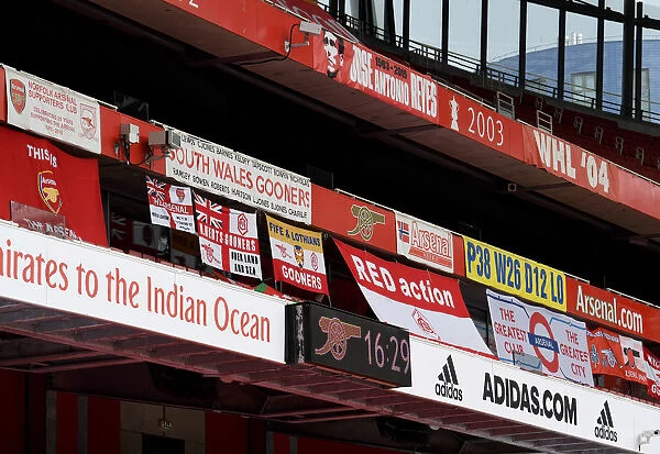 Sea of Arsenal Flags: Uniting Supporters at Emirates Stadium during Arsenal vs Norwich City, Premier League 2019-2020