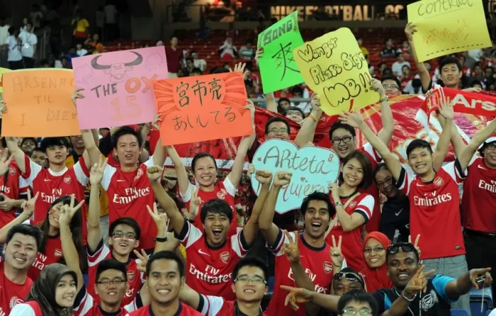 Framed Print : A Sea of Arsenal Passion: Malaysia Fans Unwavering Support (2012-13)