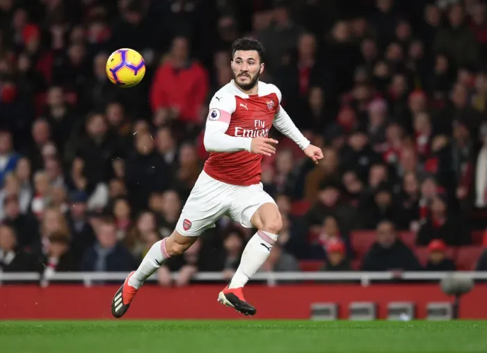 Framed Print : Sead Kolasinac: In Action for Arsenal Against Huddersfield Town (2018-19) Framed Print : Sead Kolasinac: In Action for Arsenal Against Huddersfield Town (2018-19)