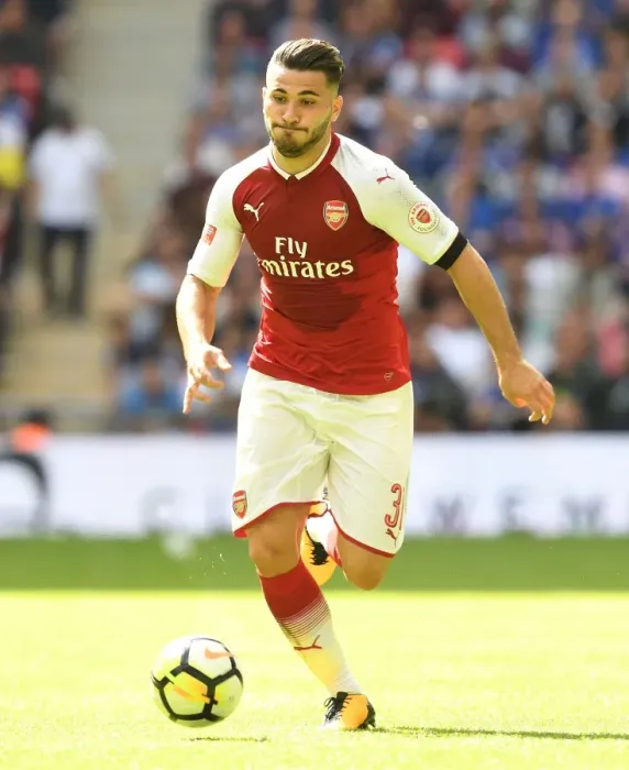 Framed Print : Sead Kolasinac in Action: Arsenal vs. Chelsea - FA Community Shield 2017-18