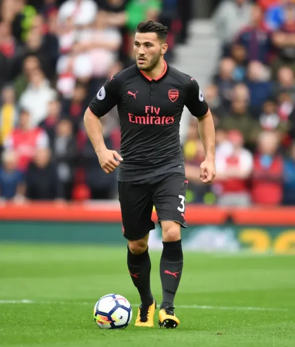 Framed Print : Sead Kolasinac in Action: Arsenal vs. Stoke City, Premier League 2017-18