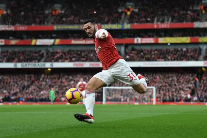 Framed Print : Sead Kolasinac in Action: Arsenal vs. Tottenham, Premier League 2018-19