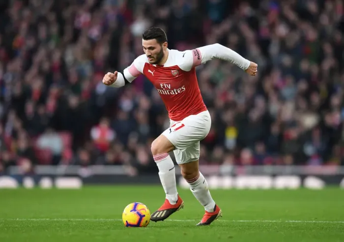 Framed Print : Sead Kolasinac in Action: Arsenal vs. Fulham, Premier League 2018-19