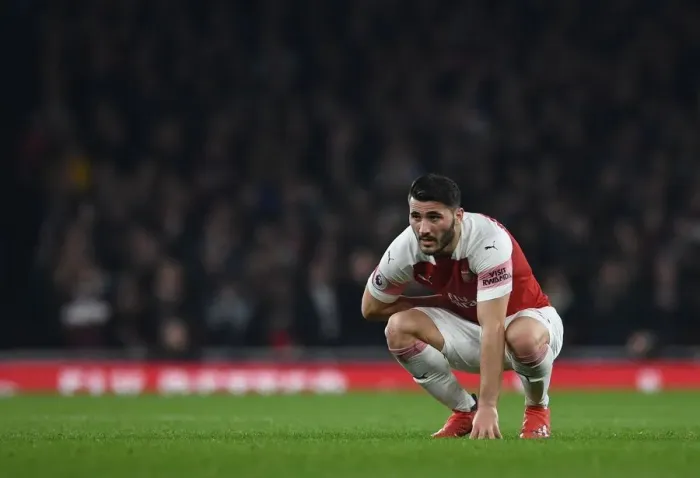 Framed Print : Sead Kolasinac in Action: Arsenal vs. AFC Bournemouth, Premier League 2018-19
