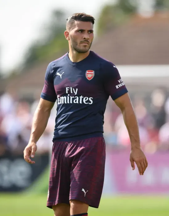 Framed Print : Sead Kolasinac in Action: Arsenal's Pre-Season Clash at Borehamwood (2018)