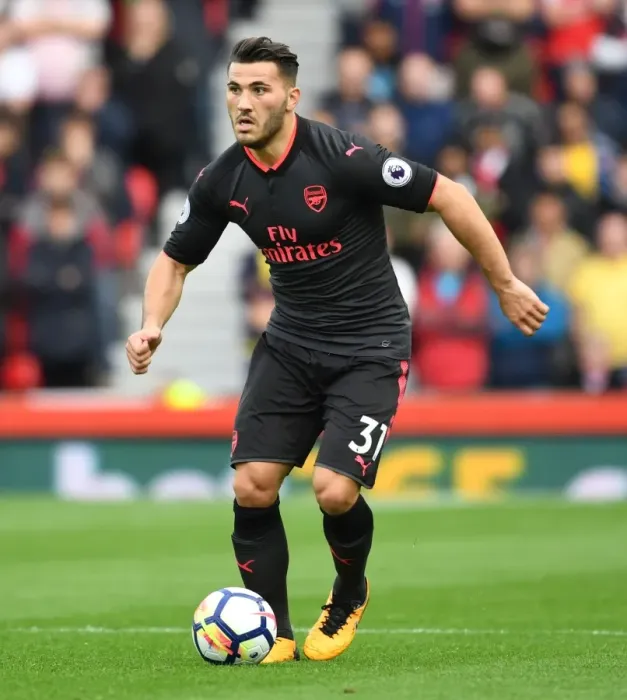 Framed Print : Sead Kolasinac in Action: Stoke City vs. Arsenal, Premier League 2017-18