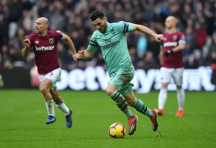 Framed Print : Sead Kolasinac in Action: West Ham United vs. Arsenal FC, Premier League Framed Print : Sead Kolasinac in Action: West Ham United vs. Arsenal FC, Premier League