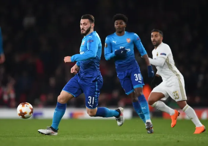 Framed Print : Sead Kolasinac: Arsenal's Defensive Powerhouse in UEFA Europa League Action vs. Östersunds FK (2018) Framed Print : Sead Kolasinac: Arsenal's Defensive Powerhouse in UEFA Europa League Action vs. Östersunds FK (2018)