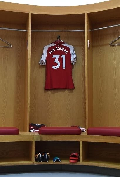 Sead Kolasinac: Arsenal's Ready-to-Rumble Warrior in the Changing Room before Arsenal v AFC Bournemouth (2017-18)