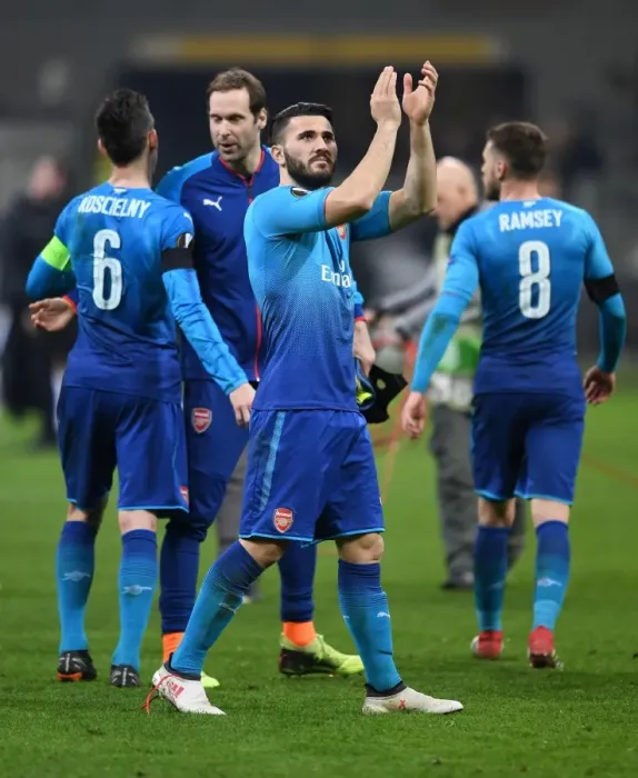 Framed Print : Sead Kolasinac Celebrates with Arsenal Fans after AC Milan Clash in Europa League Framed Print : Sead Kolasinac Celebrates with Arsenal Fans after AC Milan Clash in Europa League