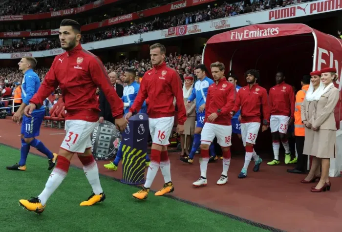Framed Print : Sead Kolasinac, Rob Holding and Nacho Monreal (Arsenal) before the match. Arsenal 4 Framed Print : Sead Kolasinac, Rob Holding and Nacho Monreal (Arsenal) before the match. Arsenal 4