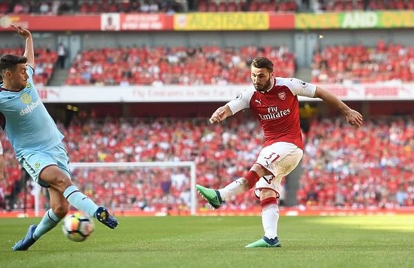 Sead Kolasinac Scores Arsenal's Third Goal Against Burnley (2017-18)