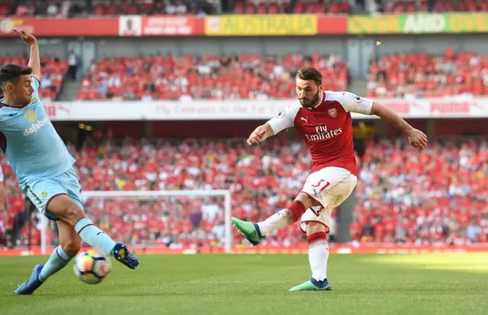 Framed Print : Sead Kolasinac Scores Arsenal's Third Goal Against Burnley (2017-18) Framed Print : Sead Kolasinac Scores Arsenal's Third Goal Against Burnley (2017-18)