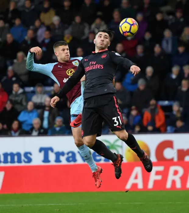 Framed Print : Sead Kolasinac vs. Johann Berg Guamundsson: Intense Battle at Turf Moor - Burnley v Arsenal, Premier League 2017-18 Framed Print : Sead Kolasinac vs. Johann Berg Guamundsson: Intense Battle at Turf Moor - Burnley v Arsenal, Premier League 2017-18