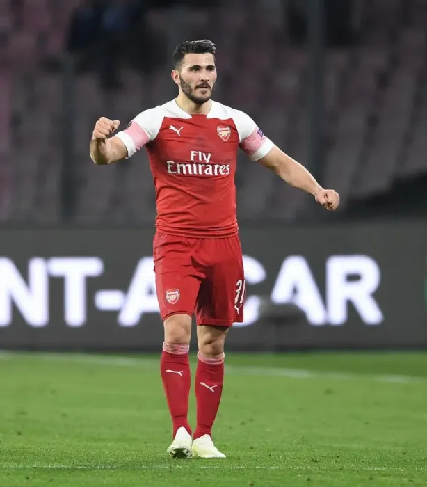 Framed Print : Sead Kolasinac's Celebration: Arsenal Secures Europa League Semifinals Spot Against Napoli