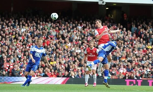 Sebastrian Squillaci (Arsenal) has his goal dissalowed. Arsenal 2: 1 Birmingham City