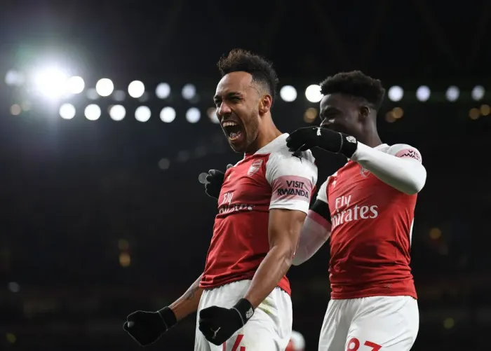 Framed Print : Four Sensational Goals by Aubameyang: Arsenal's Dominant Performance against Fulham, Premier League 2018-19