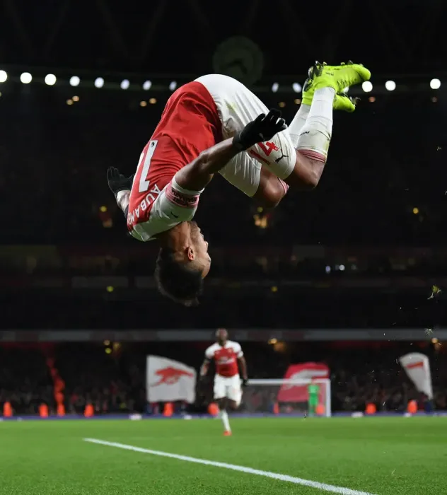 Framed Print : Four Sensational Goals by Aubameyang: Arsenal's Thrashing of Fulham (2018-19)