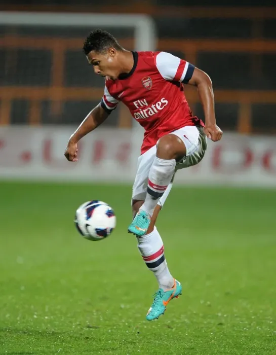 Framed Print : Serge Gnabry (Arsenal). Arsenal U21 2: 0 Reading U21. Barclays Premier U21 League