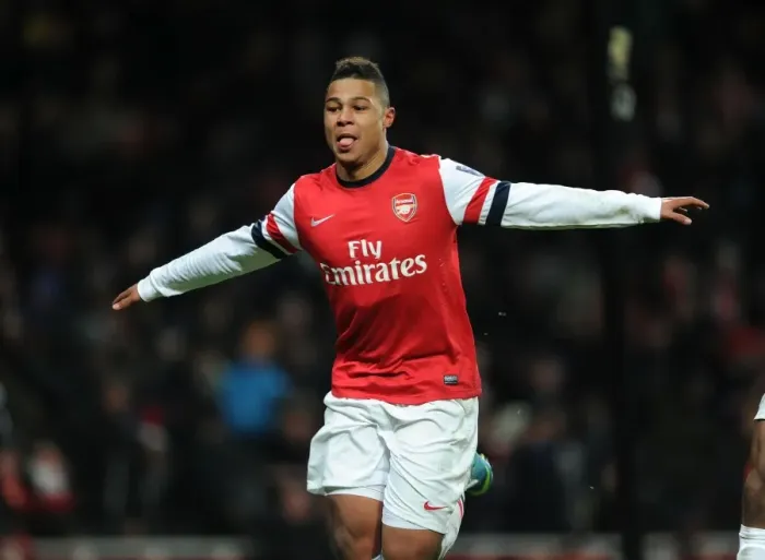 Framed Print : Serge Gnabry Scores for Arsenal U19 in NextGen Series Quarter Final