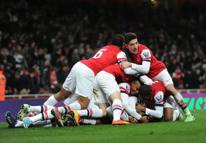 Framed Print : Serge Gnabry Scores and Celebrates with Arsenal U19 Team against CSKA U19 in NextGen Series Quarter Final