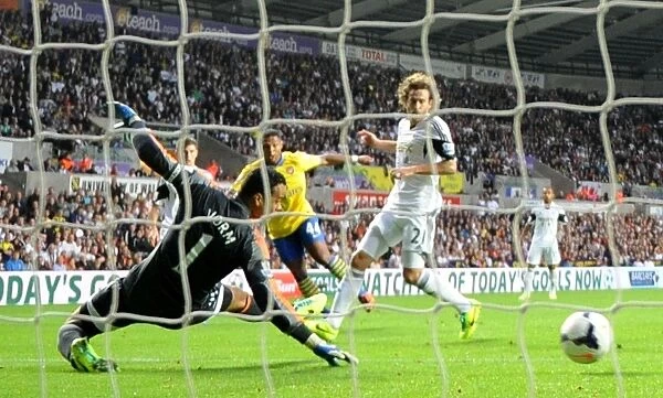 Serge Gnabry Scores First Arsenal Goal Against Swansea City: Strikes Past Michel Vorm, 2013-14