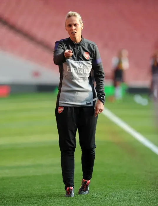 Framed Print : Shelley Kerr (Arsenal Ladies Manager). Arsenal Ladies 0: 4 Liverpool LFC. Womens Super League
