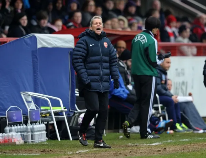 Framed Print : Shelley Kerr Leads Arsenal Ladies FC in UEFA Women's Champions League Quarterfinal Match