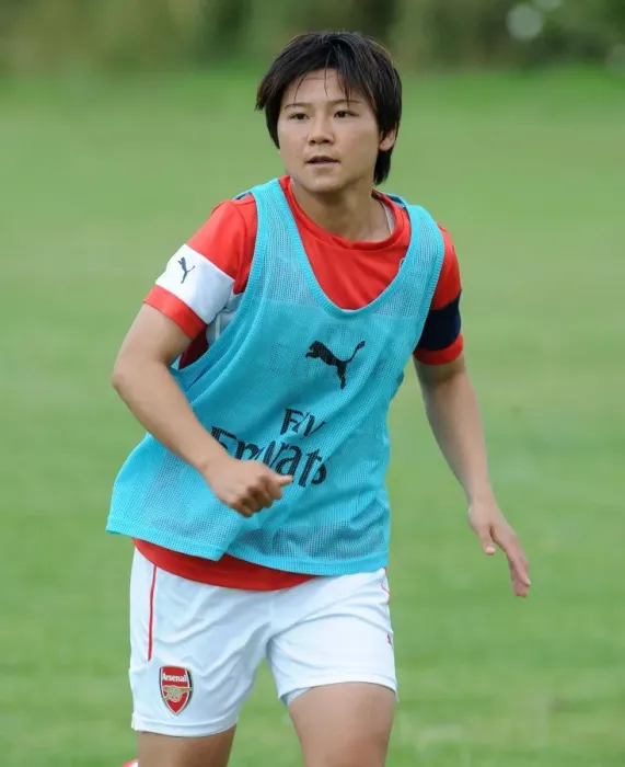 Framed Print : Shinobu Ohno of Arsenal Ladies Prepares for Millwall Lionesses WSL Continental Cup Clash