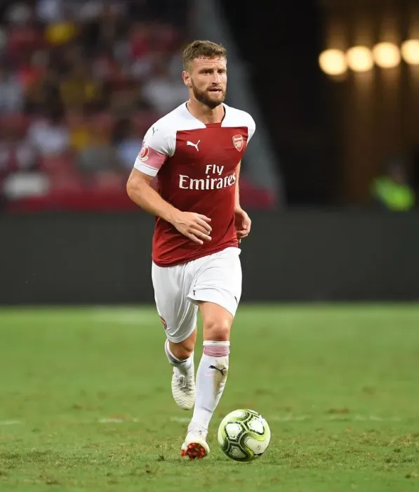 Framed Print : Shkodran Mustafi in Action: Arsenal vs Atletico Madrid, International Champions Cup 2018