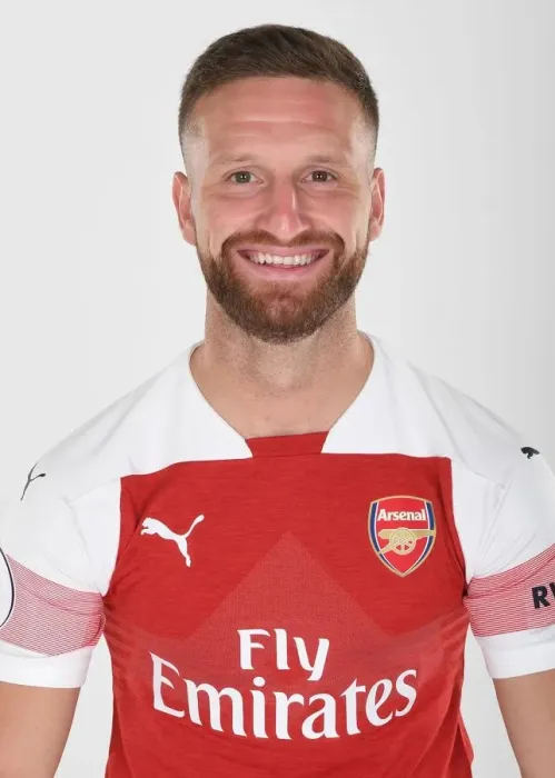Framed Print : Shkodran Mustafi at Arsenal's 2018 / 19 First Team Photo Call