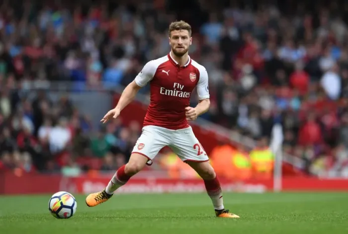 Framed Print : Shkodran Mustafi: Arsenal's Unyielding Defender vs AFC Bournemouth (2017-18)