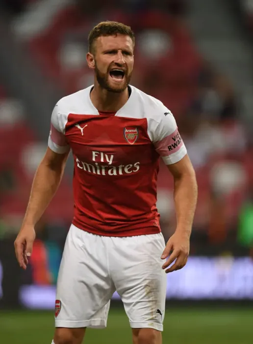 Framed Print : Shkodran Mustafi Faces Off Against Atletico Madrid in Arsenal's 2018 International Champions Cup Match