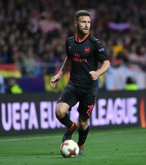 Framed Print : Shkodran Mustafi Focused in Arsenal's Europa League Semi-Final Showdown against Atletico Madrid Framed Print : Shkodran Mustafi Focused in Arsenal's Europa League Semi-Final Showdown against Atletico Madrid