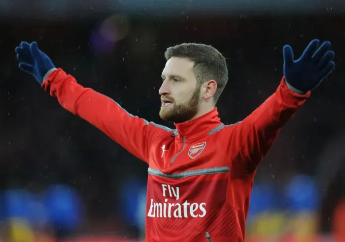 Framed Print : Shkodran Mustafi Gears Up: Arsenal vs Crystal Palace, Premier League 2016-17