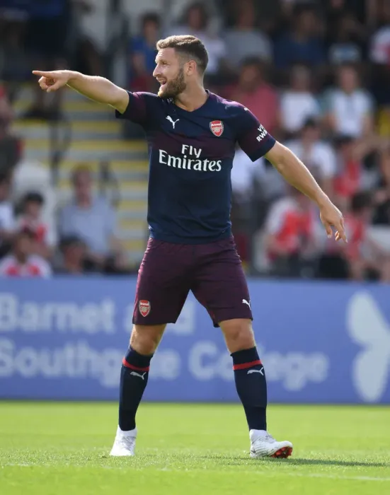 Framed Print : Shkodran Mustafi Training with Arsenal at Borehamwood (2018-19)