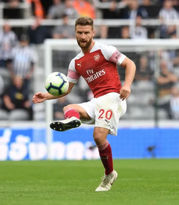 Framed Print : Shkodran Mustafi: Unwavering Concentration Amid Newcastle United vs Arsenal FC Clash (2018-19)