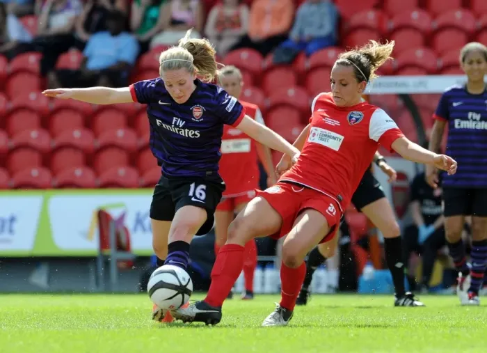 Framed Print : Showdown at the FA Cup Final: Kim Little vs. Lucy Staniforth