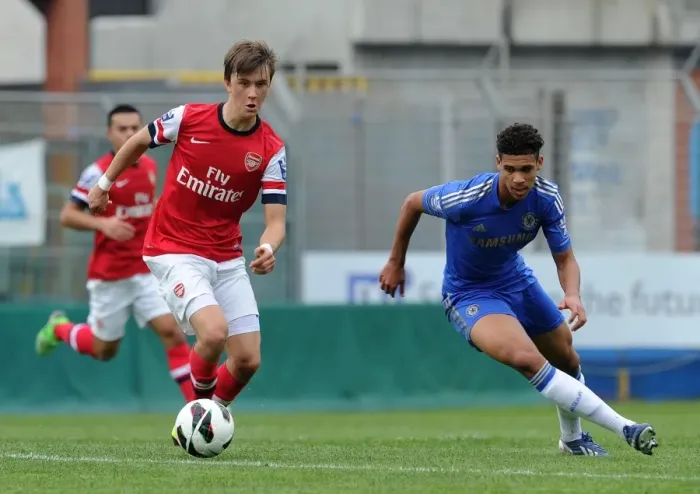 Framed Print : Showdown at the NextGen Series: Olsson vs. Cheek, Arsenal U19 vs. Chelsea U19