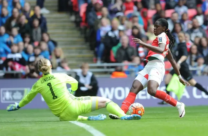 Framed Print : Showdown at Wembley: Oshoala vs. Lindahl - Arsenal vs. Chelsea FA Women's Cup Final Framed Print : Showdown at Wembley: Oshoala vs. Lindahl - Arsenal vs. Chelsea FA Women's Cup Final