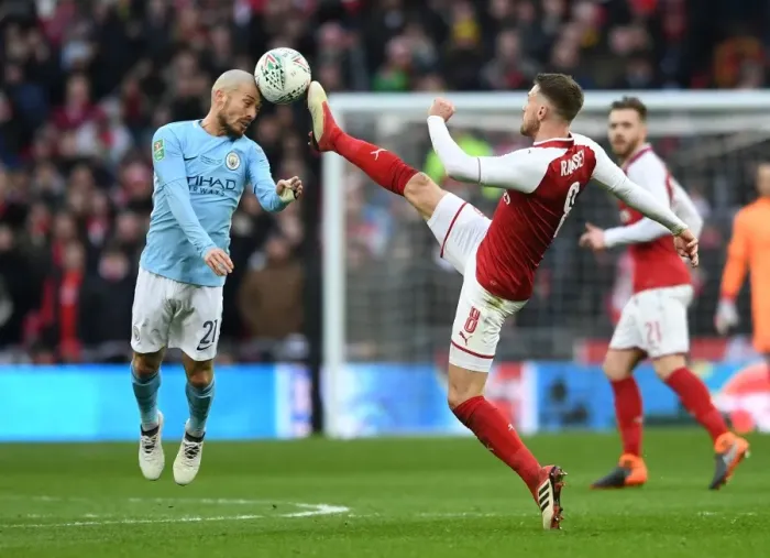 Framed Print : Showdown at Wembley: Ramsey vs. Silva - Carabao Cup Final Battle
