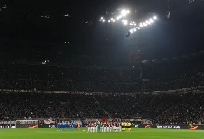 Framed Print : Silence Before the Europa League Clash: Arsenal vs. AC Milan (2017-18)
