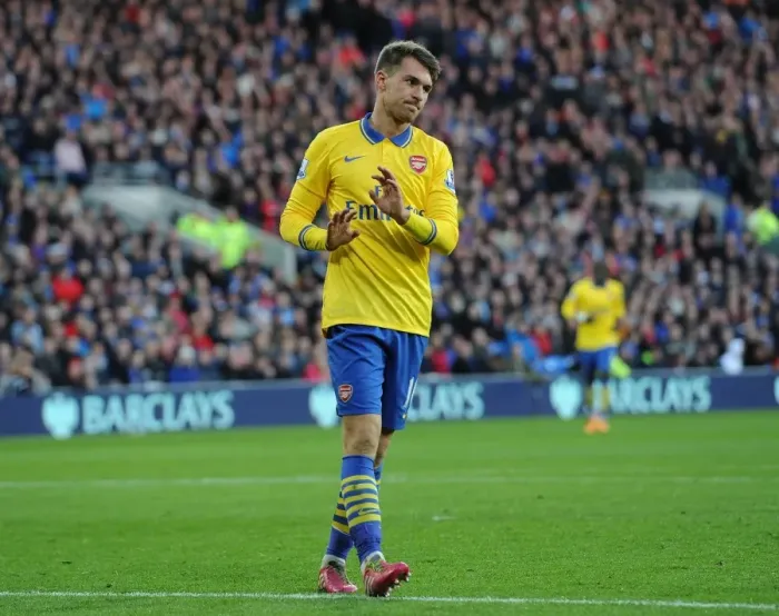 Framed Print : Silent Scorer: Aaron Ramsey's Goal for Arsenal at Cardiff City, 2013 Framed Print : Silent Scorer: Aaron Ramsey's Goal for Arsenal at Cardiff City, 2013