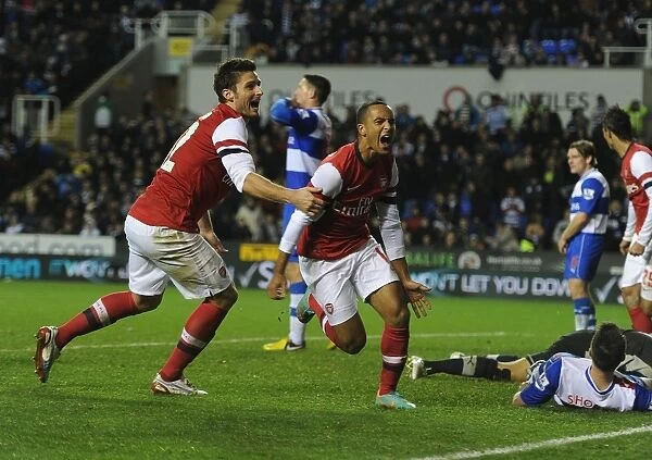 Six-Goal Surge: Walcott and Giroud's Jubilant Reaction (Reading vs. Arsenal, Capital One Cup 2012-13)