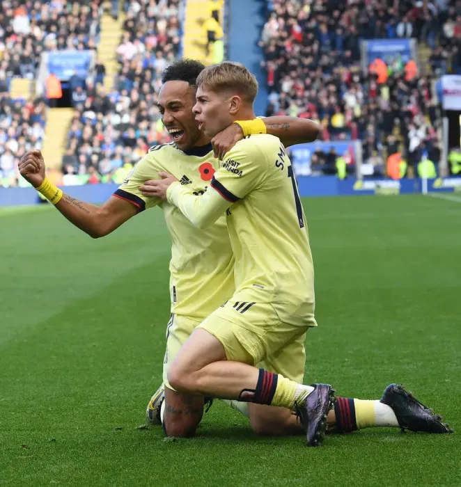 Framed Print : Smith Rowe and Aubameyang's Glorious Goal Celebration: Arsenal's Winning Moment at Leicester City (2021-22) Framed Print : Smith Rowe and Aubameyang's Glorious Goal Celebration: Arsenal's Winning Moment at Leicester City (2021-22)