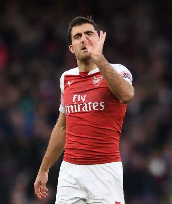 Framed Print : Sokratis in Action: Arsenal vs Huddersfield, Premier League 2018-19