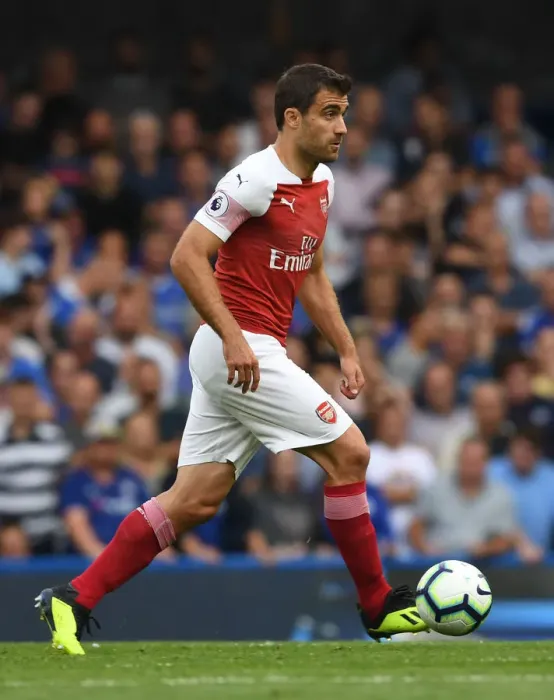 Framed Print : Sokratis in Action: Chelsea vs Arsenal, Premier League 2018-19