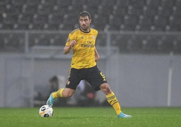 Sokratis of Arsenal in Action against Vitoria Guimaraes in UEFA Europa League Group Stage, 2019