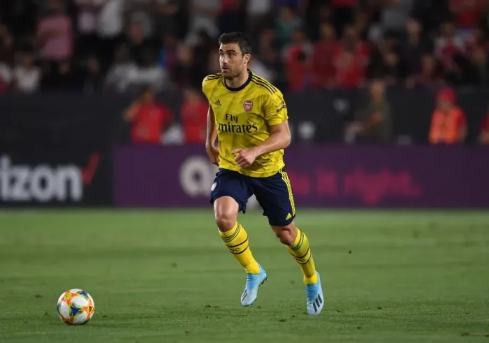 Framed Print : Sokratis (Arsenal). Arsenal 2:1 Bayern Munich