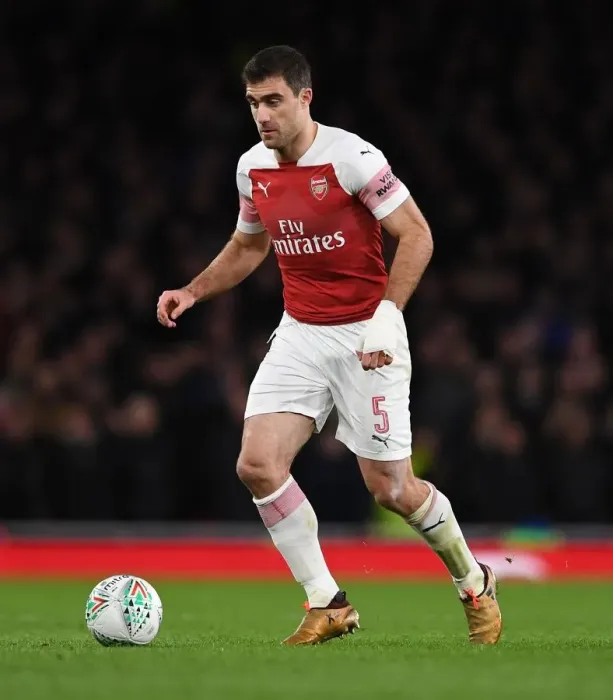 Framed Print : Sokratis of Arsenal in Carabao Cup Clash Against Tottenham
